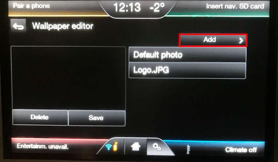 Wallpaper editor - Add button